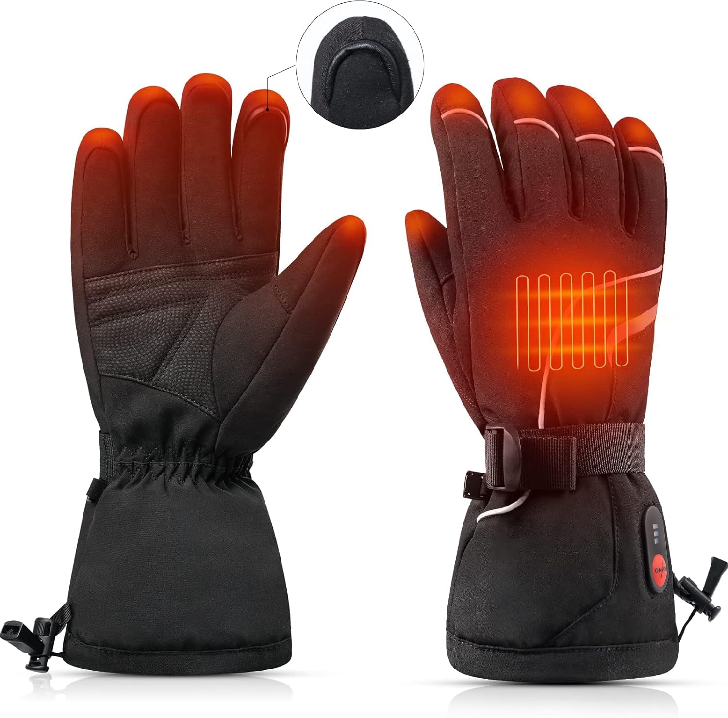 SNOW DEER Heated Gloves for Men Women - Electric Rechargeable Battery Heated Motorcycle Gloves, Winter Waterproof Warm Gloves Skiing Snowmobile Hands Gloves Best Gift