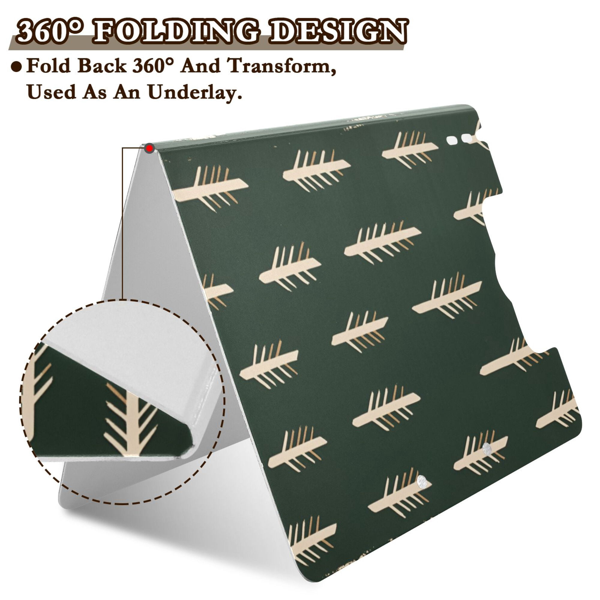 FORMRS A4 Clipboard Folder with Pen Holder Horizontal Foldable School Office Binder, Beige Plants