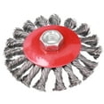 thumbnail image 2 of Wire Wheel Brush Cup,Twist Wire Brush Wheel Knotted Grinder Cup Grinding Rust Paint Removal Tool M14x2 Nut 4in,Twist Wire Brush, 2 of 8