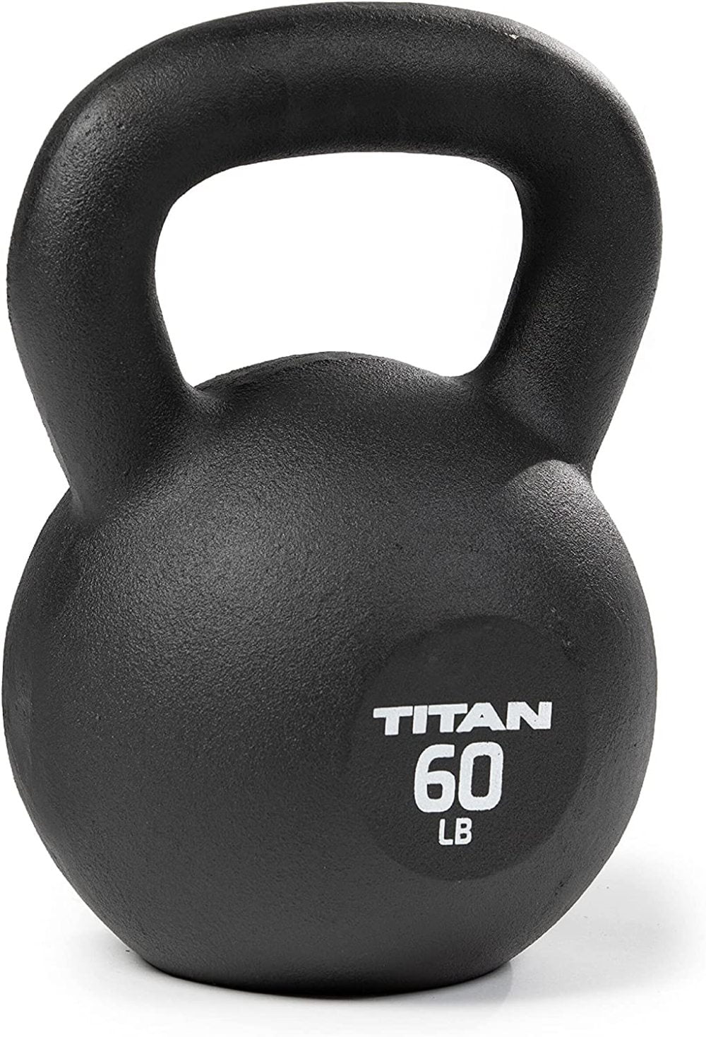 Single Piece Casting LB Markings Full Body Workout Titan Fitness 60 LB Cast Iron Kettlebell 