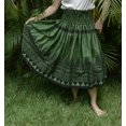 thumbnail image 3 of Hawaiian Pa'u Hula Dancer Dress Skirts, Green with Black Tapa Print For Women, 3 of 4