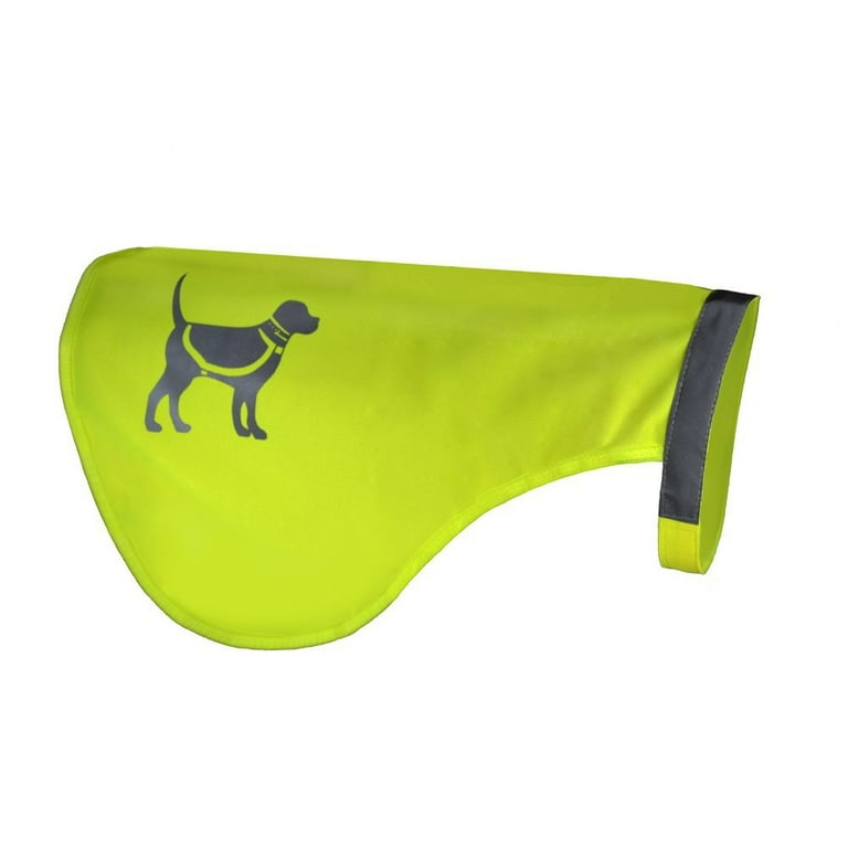 HQRP Bright Yellow High Visibility Dog Safety Vest for Night Walking Outdoor Play Hunting Hiking with Reflective Tape Pattern