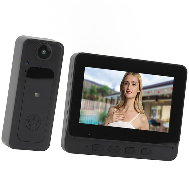 De Timbre Con Video Inalámbrico, Pantalla De Cámara Con Timbre Con Video A Prueba De Agua IP65 Lente Gran Angular De 170 Grados Pantalla A Color De 4.3 Pulgadas 1080P