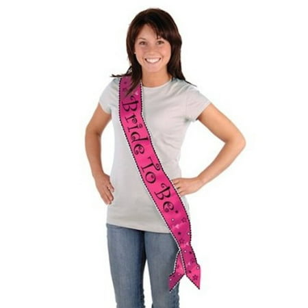 Pick Four - Bride To Be - Satin Sash 33 Inch X 4 Inch Hot Pink Pkg/1, 33