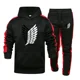 thumbnail image 1 of Sudadera con capucha y estampado de rayas para hombre, ropa deportiva informal para exteriores, gimnasio, chándal deportivo para correr, conjunto cálido para otoño e invierno 2024, 1 of 3