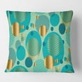 thumbnail image 2 of Designart Gold and Blue Dynamics III' Mid-Century Modern Throw Pillow - 18x18, 2 of 2