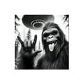 thumbnail image 2 of short sleeve shirt Funny Sasquatch Bigfoot Rock on Selfie With uFo alien T-Shirt, 2 of 7