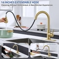 thumbnail image 5 of Kitchen Faucets, Kitchen Faucets with Pull Down Sprayer, High Arc Single Handle Stainless Steel Sink Faucets 1 Holes, Kitchen Sink Faucets for Farmhouse Camper Laundry Rv Bar, 5 of 10