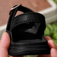 thumbnail image 5 of (0-3.5Years) Boys Girls Vintage Double Buckle Sandals Closed Toe Anti-Kick Soft Non-Slip Sole Summer Shoes for Toddler Baby Kids Black 6.5 Toddler(23), 5 of 8