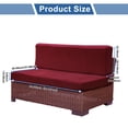thumbnail image 3 of Camper Cushion Cover Non-Slip RV Dinette Seat Cover for Camper Sofa Bench Polyester Wine Red 1 Set, 3 of 6