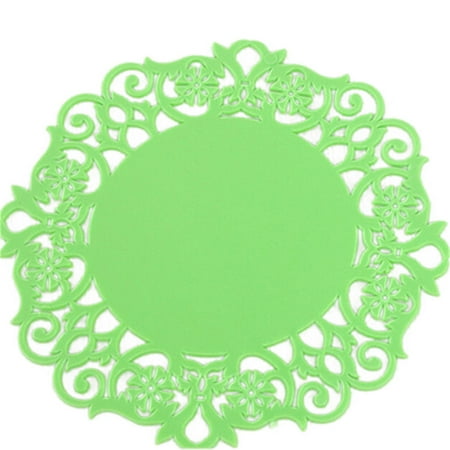 

Wefuesd water bottles Lace Flower Doilies Silicone Coaster Tea Cup Mats Pad Insulation Placemat LAU blender bottles