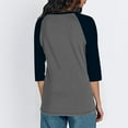 thumbnail image 4 of Womens Baseball Tee 3/4 Sleeve Fashion Crewneck Tops Color Block Blouse Casual Raglan Shirt, 4 of 4