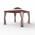 thumbnail image 3 of Phonjoroo Patio Gazebo Tent 10' x 10', Outdoor Canopy Shelter, Red, 3 of 7