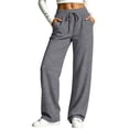 thumbnail image 2 of QQZ Wide Leg Joggers Pants For Women, Solid Flowy Palazzo Womens Pants Drawstring Waist Casual Pants For Daily Workout Beach Outfits, 2 of 9