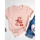 thumbnail image 2 of Camiseta con estampado de dibujos animados para mujer, ropa de manga corta de Navidad, moda de Año Nuevo, camisetas gráficas básicas, 2 of 5