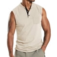 thumbnail image 1 of Admvng Mens Tank Tops Leisure Versatile Button Solid Color Thin Style Sleeveless T-shirt with Pocket S-3XL, 1 of 4