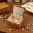 thumbnail image 5 of Mini Imitation Wood Storage Box with Hinged Lid, Decorative Home Organizer for Jewelry or Small Keepsakes 5.51 × 4.13 × 2.83 in, 5 of 6