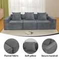 thumbnail image 6 of Leumius 82" 3 Seater Modular Cloud Sofa,Corduroy Upholstered Boneless Couch with Pillow Back Support Armrest,Fluffy Cloud Couches for Living Room Bedroom,No Assembly Required,Dark Gray, 6 of 11