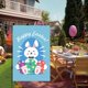 thumbnail image 1 of pstuiky Bandera de lino estampada para decoración de jardines diseño de huevos de Pascua conejos patios y disfraces., 1 of 6