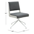 thumbnail image 3 of SAFAVIEH Couture Emmeline Leather Mid Back Swivel Office Chair, Slate Grey/Silver, 3 of 7