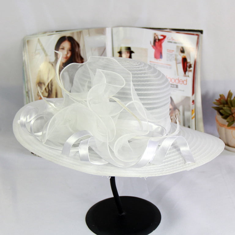 Organza Church Fascinator Wedding Tea Party Derby Hats for  display picture 3