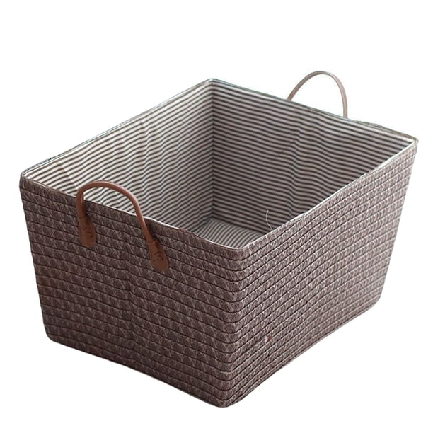 Toystoory Cesta de almacenamiento Rectangular apilable Papelera de tela Caja organizadora de artículos diversos para el hogar Sala de estar Almacenamiento y organización del hogar Marrón 45x35x25cm