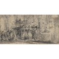 thumbnail image 2 of Gabriel de Saint-Aubin 14x9 Gold Ornate Wood Frame and Double Matted Museum Art Print Titled - Coronation Regalia Carried in Procession at Saint-Denis (1775), 2 of 4