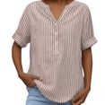 thumbnail image 2 of Womens Blouses and Tops Dressy Kelon Dressy Tops for Women V Neck Linen Cotton Loose Fit Shirts Business Dressy Casual 2026 Fashion Boho Clothes, 4XL, 2 of 7