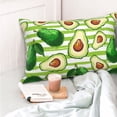 thumbnail image 4 of Honeii Avocado Green Striped Print Pillow Cases,Plush Throw Pillow Covers,Decorative Pillowcase for Sofa, Couch, Living Room-20"x30", 4 of 6