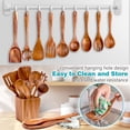 thumbnail image 2 of Wooden Spoons for Cooking, Premium Acacia Wood Kitchen Utensil Set with Holder, 2 of 6