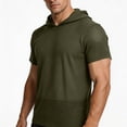 thumbnail image 5 of Abomasnow Men's Athletic T-Shirts Short Sleeve Mesh Hooded Shirts Casual Breathable Lightweight Workout Gym Hooded Tee Shirts, 5 of 9
