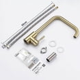 thumbnail image 5 of Kitchen Faucet, 360° Rotating Flexible Sink Mixer Tap, Stainless Steel Kitchen Mixer Tap with Removable Aerator, Brushed Gold, 7-Shape, 5 of 5