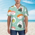 thumbnail image 4 of Lsque Kawaii Sushi pattern Hawaiian Shirt for Men, Unisex Summer Beach Casual Short Sleeve Button Down Shirts-Large, 4 of 9