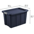 thumbnail image 3 of Sterilite 30 Gallon Latching Tuff1 Tote, Rugged Plastic Bin with Lid, Dark Blue, 4 Count, 3 of 10