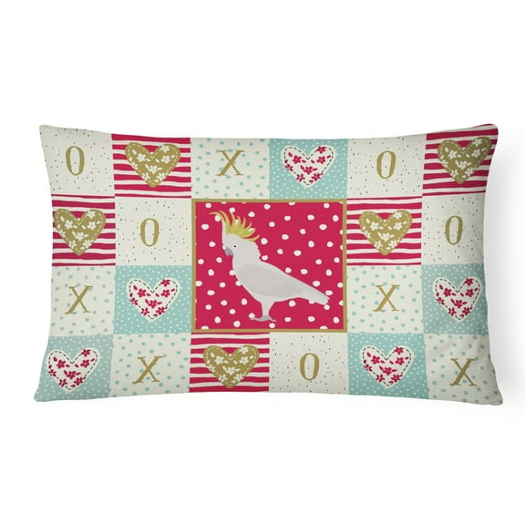 Carolines Treasures CK5522PW1216 Cockatoo Love Canvas Fabric Decorative Pillow, Red, 12H x16W, multicolor