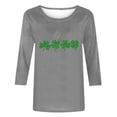 thumbnail image 3 of St. Patricks Day Ladies' St. Patricks Day Printed Round Neck Three Quarter Sleeve 3/4 Sleeve T-Shirt Loose Top, 3 of 5