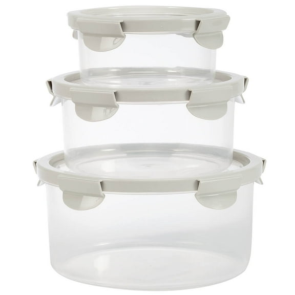 Round Containers with Stretch Lids Set 3