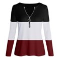 thumbnail image 5 of Womens Shirts Tshirts Long Sleeve Womens Workout Tops Fall V Neck Daily Fashion Blouses Casual L, 5 of 6