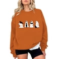 thumbnail image 2 of Kinrui Womens Halloween Spooky Season Sweatshirt Black Cat Ghost Sweatshirts Funny Cute Long Sleeve Oversized Tops 2XL, 2 of 7