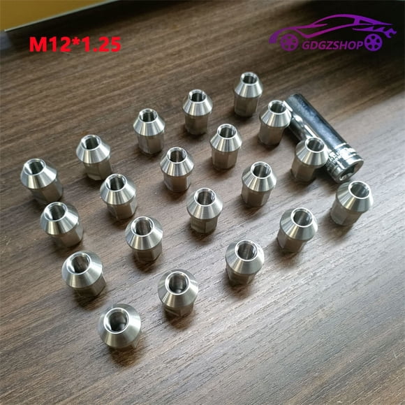 20pcs M12*1.25 Stainless Steel Wheel Nuts Lug Nuts Hex 19mm Length 35mm