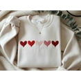 thumbnail image 2 of Heart Embroidered Sweatshirt, Minimal Heart Sweater, Valentine’s Day Crewneck, Cute Pink Red Heart Shirt, Romantic Valentine Gift for Her, 2 of 5