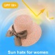 thumbnail image 4 of Sombrero de playa con protección solar y lazo dividido para mujer, de 52 a 58 cm de circunferencia, sombrero de paja de borde grande para viajes y moda, 4 of 5