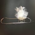 thumbnail image 3 of Dalazy 1920s Vintage Rhinestone Flapper headband Headpiece with White Feather, 3 of 9
