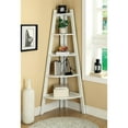 thumbnail image 1 of Bowery Hill 5-Shelf Corner Wood Bookcase in White, 1 of 5