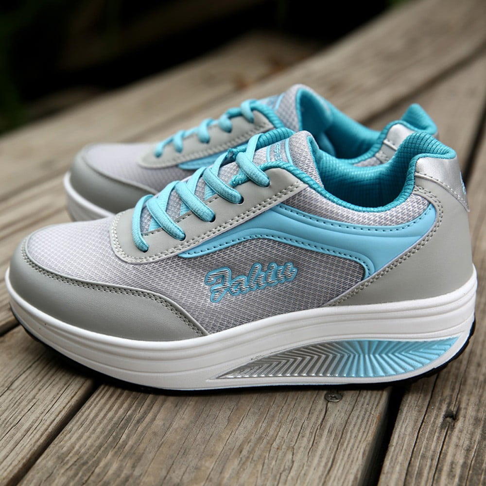 Womens Shoes Womens Tennis Shoes Sneaker Soft Mesh Blue Size 7