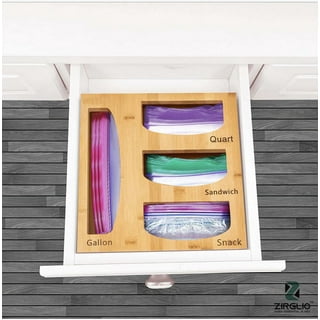 OnDisplay Luxe Acrylic Kitchen Drawer Zip Food Storage Bag Organizer - Food  Baggie Holder for Snack/Sandwich/Quart/Gallon Sizes - On Sale - Bed Bath &  Beyond - 35220522