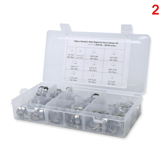 CARTTOU 100 Pcs Collier de Tuyau à une Oreille en Acier Inoxydable pour Tuyau Ferme
