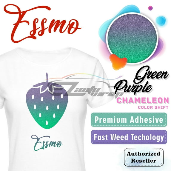 ESSMO Purple Green Chameleon Heat Transfer Vinyl HTV Tshirt 20" Iron Heat Press ADC06 20"x96"