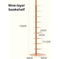 thumbnail image 3 of 9-Tier Metal Spine Bookshelf, Invisible Bookcase, Vertical Book Tower (Black), 3 of 8