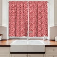 thumbnail image 2 of Ambesonne Candy Kitchen Curtains, Spiral Doodles, 55"x39", Coral Ruby White, 2 of 3